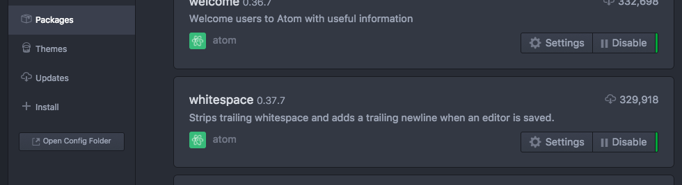 Atomパッケージのwhitespace