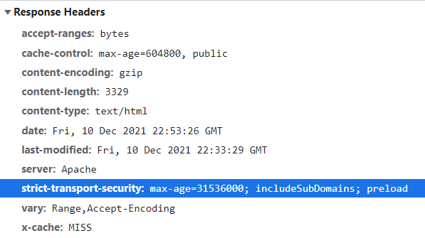Hypertext Strict Transport Security(HSTS)