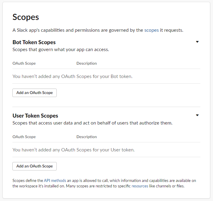 Slack Bot Token Scopes